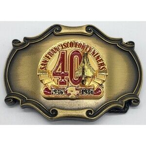 Vintage San Francisco 49ers Football Team 40 Years 1946-1986 Belt Buckle
